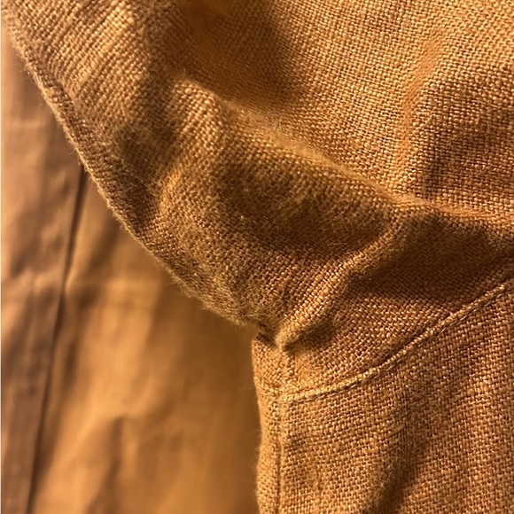 Beaton Linen Ragland Coat Dress in rust - Picture 6 of 9